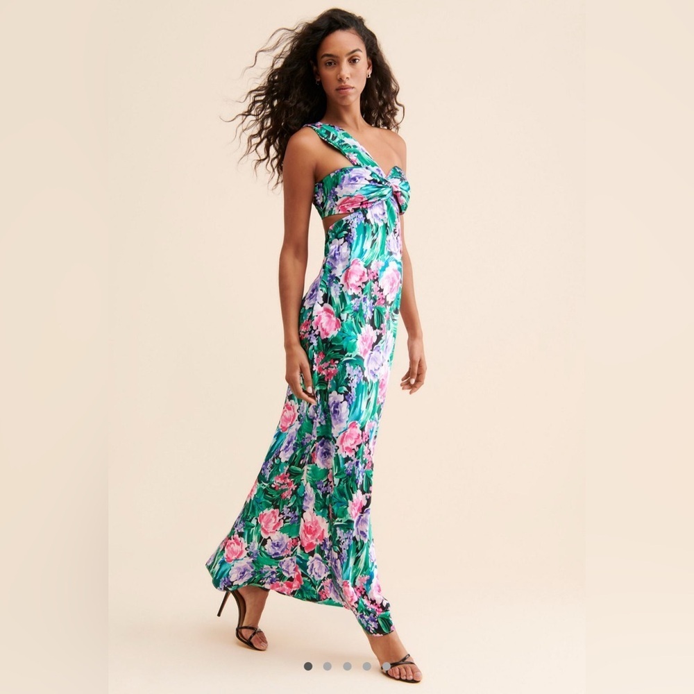 Free People Audette Floral Printed Cutout Maxi Dress